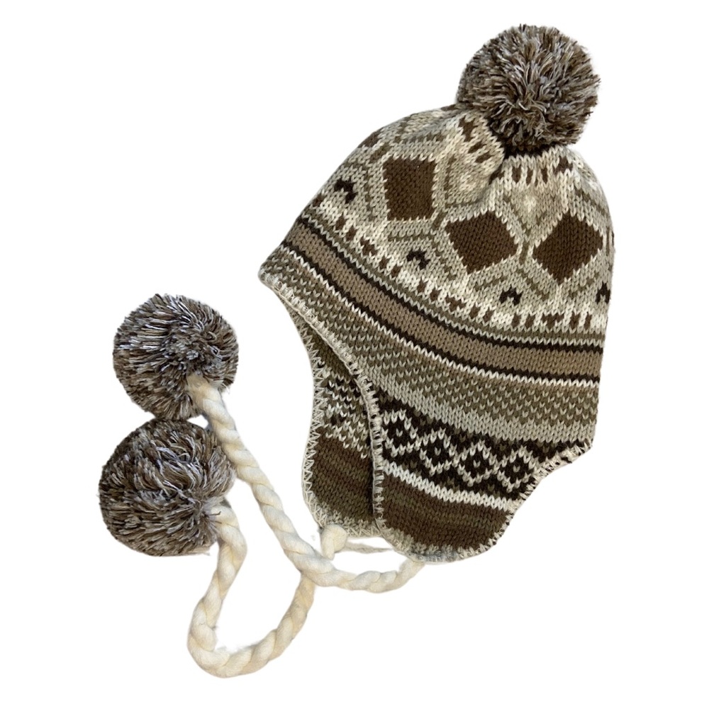 Old Navy Nordic Scandinavian Pattern Knit Soft Helmet Hat Beanie Winter OS